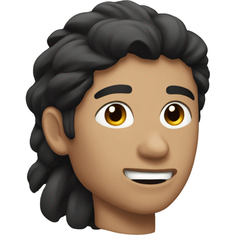 mountain runner, with black hair emoji