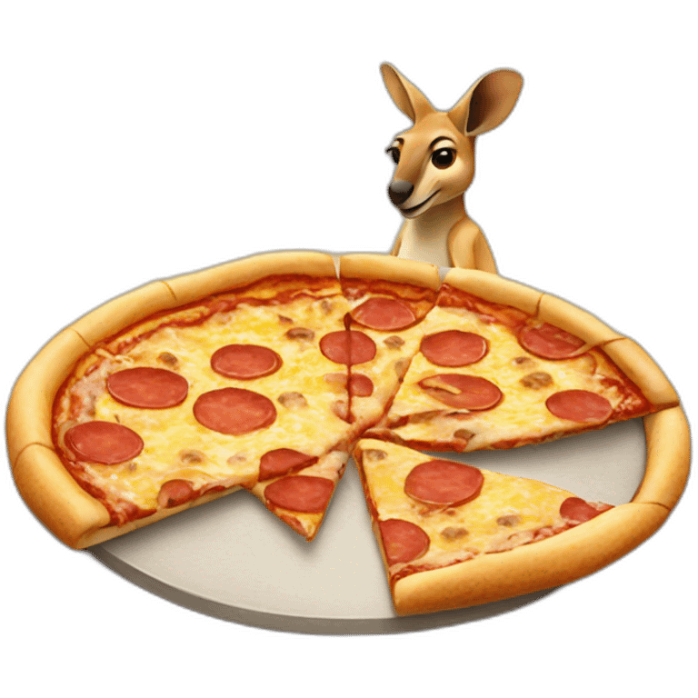 kangaroo eating pizza emoji