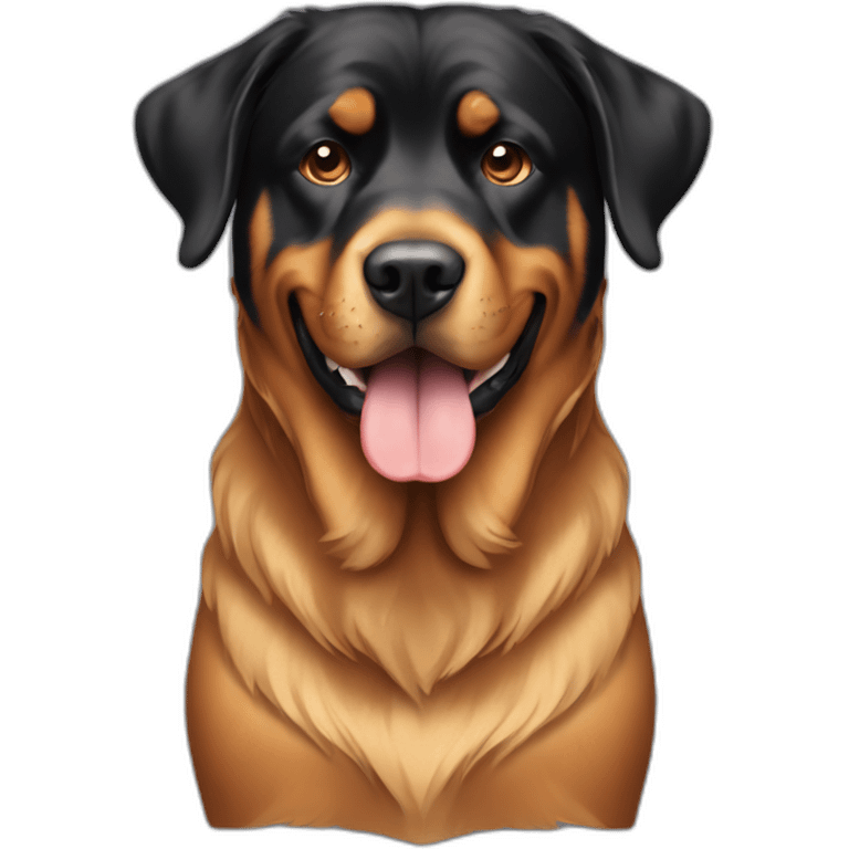 A Rottweiller with a golden retriever emoji