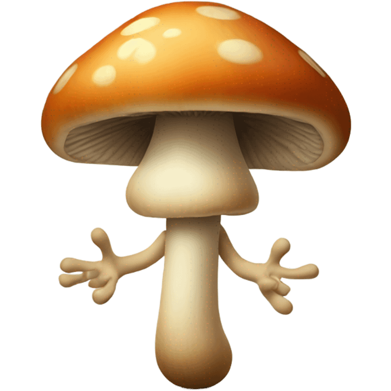 Mushroom with 2 arms, 2 legs and a face emoji