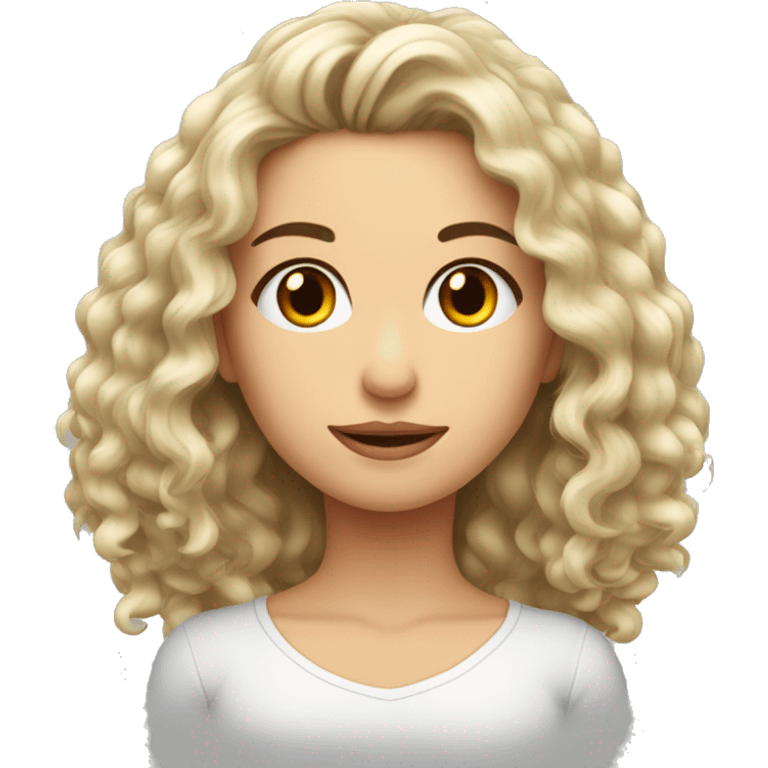 Mulher branca cabelo liso comprido ruivo olhos castanhos  emoji