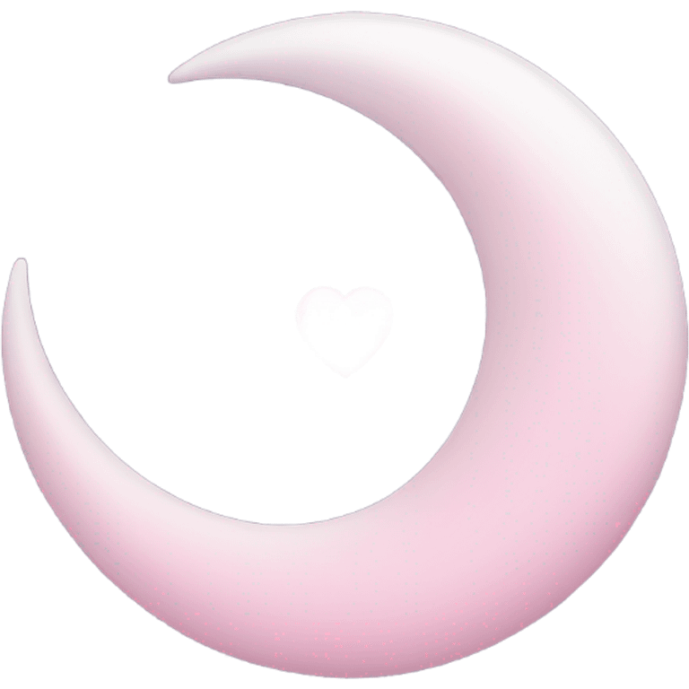 crescent white moon with pink heart emoji