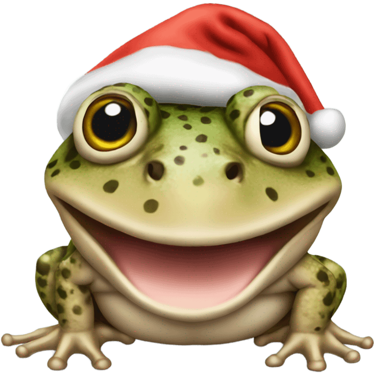 Toad with a Santa hat emoji