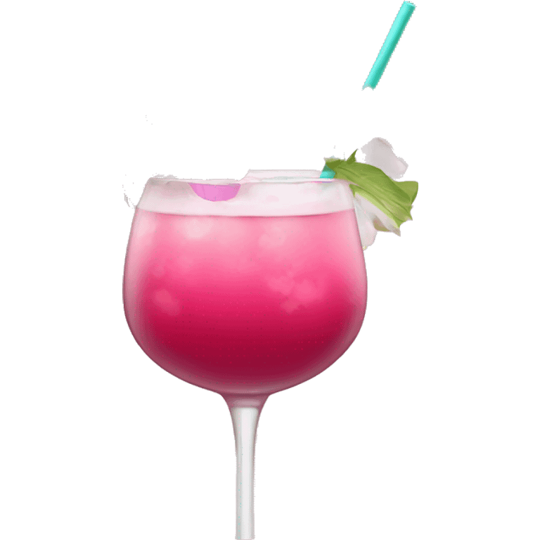 Cocktail with pink flowers emoji