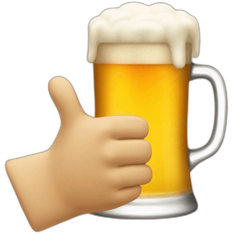 beer with a hand doing a thumbs up emoji