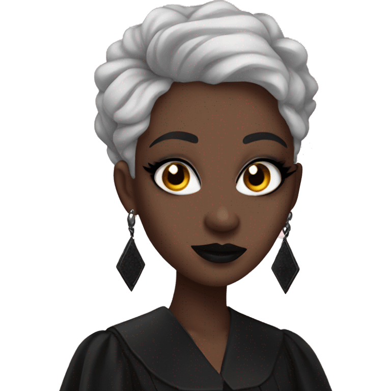 Black goth woman  in grad goth makeup  emoji