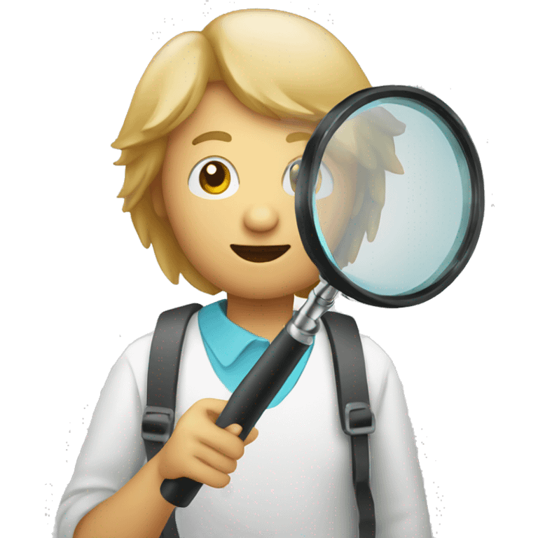 person using a magnifying glass emoji