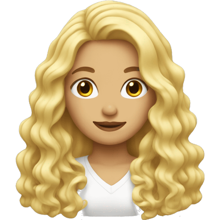 blonde girl with long wavy hair emoji