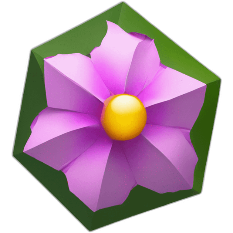 Digital flower In cracked octahedron emoji