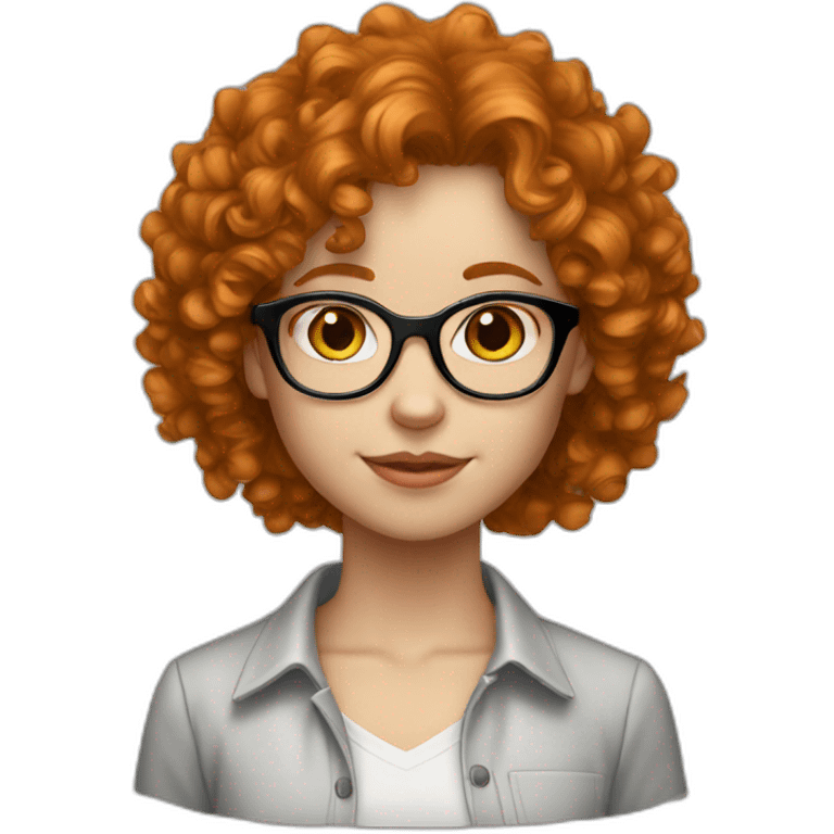 White redhead curly girl glasses emoji