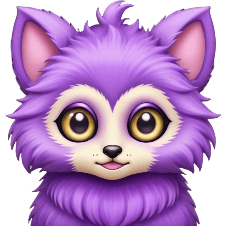 A creature with purple fur and big eyes emoji