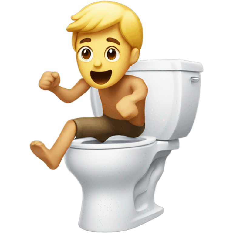  dude running from a toilet with a head emoji