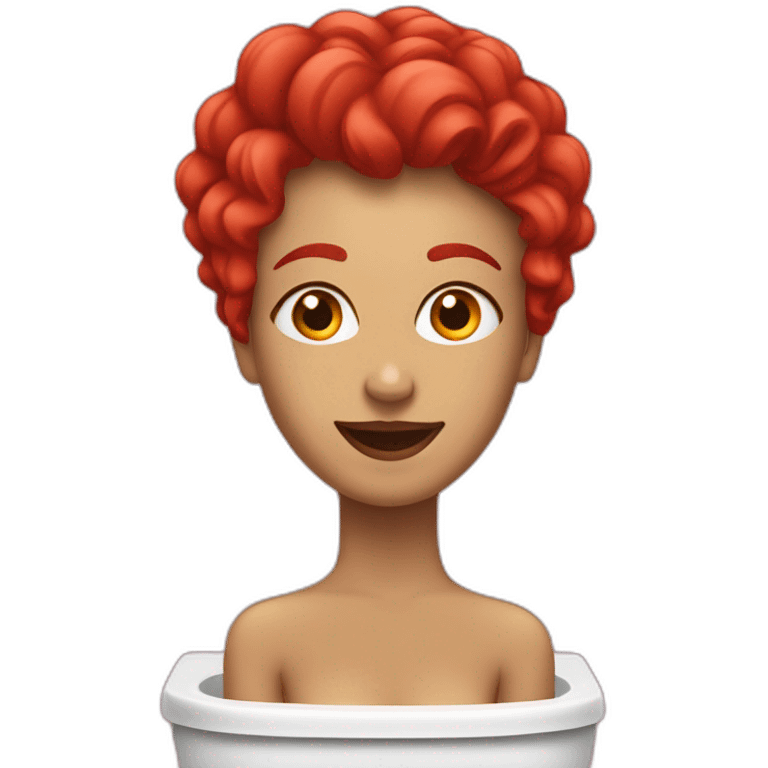 Femme cheveux rouge sur des toilettes  emoji