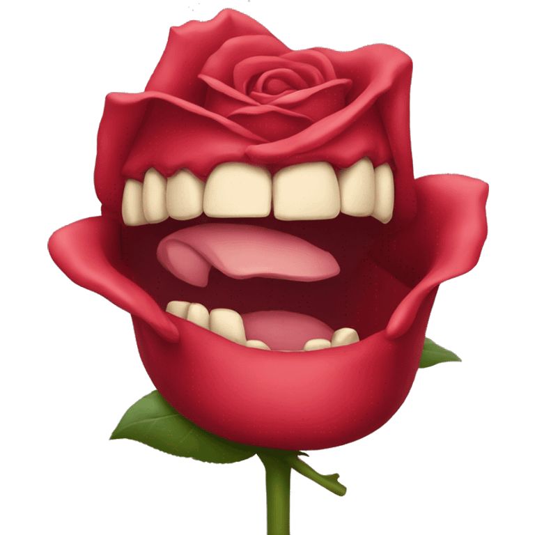 rose in mouth emoji