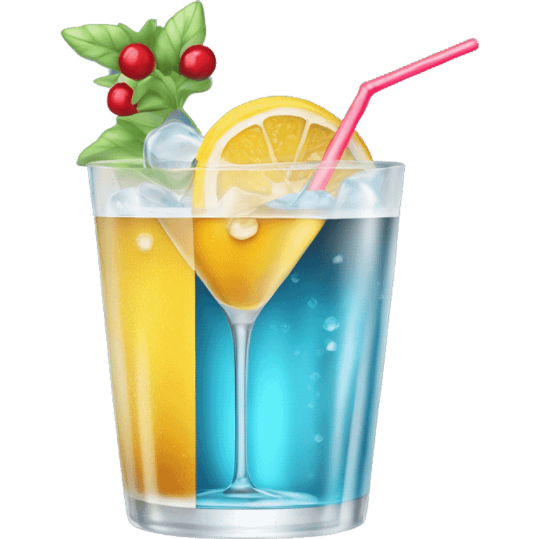 imaginer un emoji qui représente une boisson bleue, comme un cocktail avec des glaçons ou une boisson gazeuse. On pourrait le styliser avec des bulles emoji