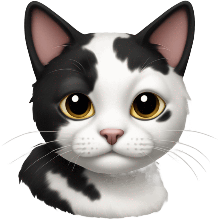 Cat black and white emoji