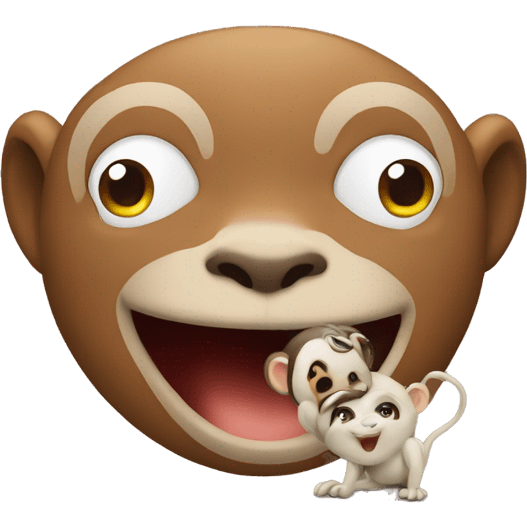 A lovely emoji with  monkey emoji