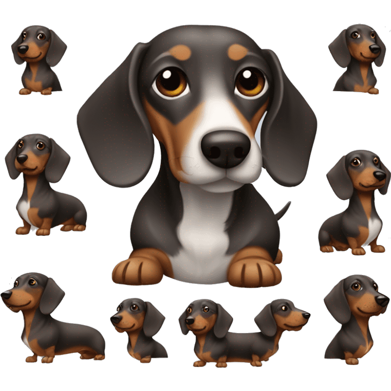 Dachshund dark Brown and with gray beard emoji