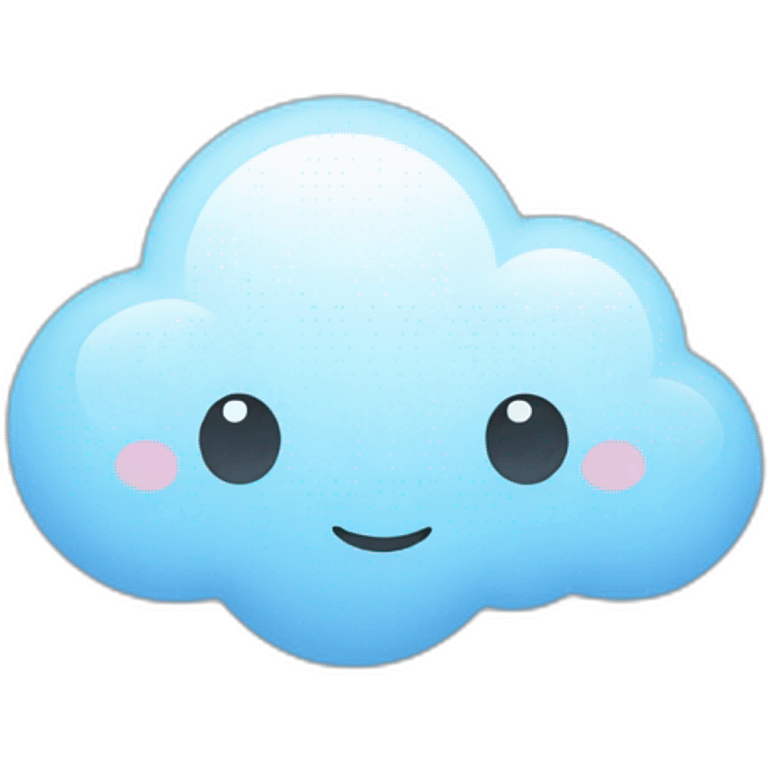 minimal in light blue color cute cloud emoji