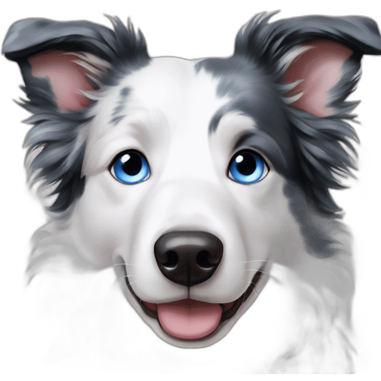 Blue eyes Seal merle Border collie emoji