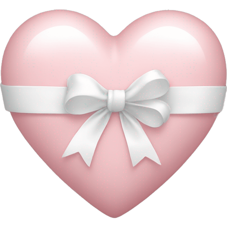 pale pink heart with white ribbon around it emoji