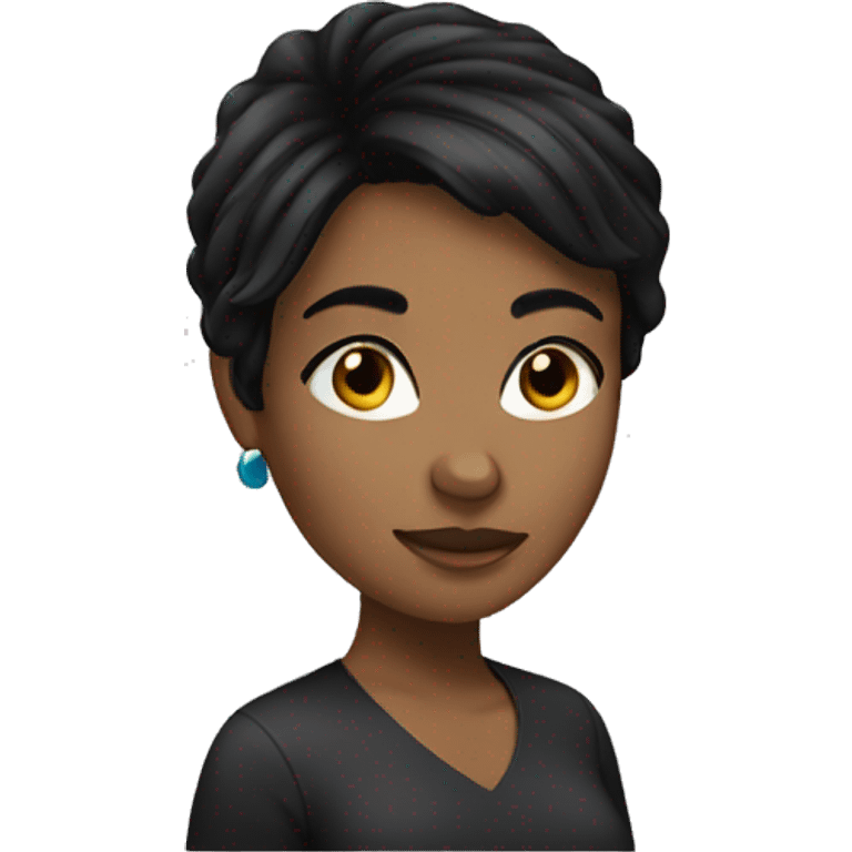 black hair female emoji