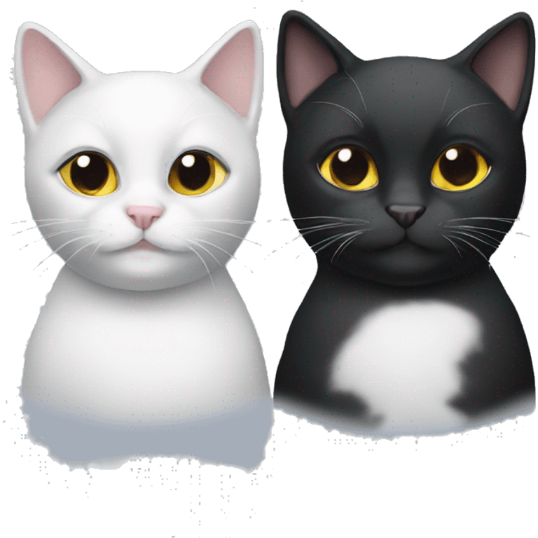 2 white and black cats emoji