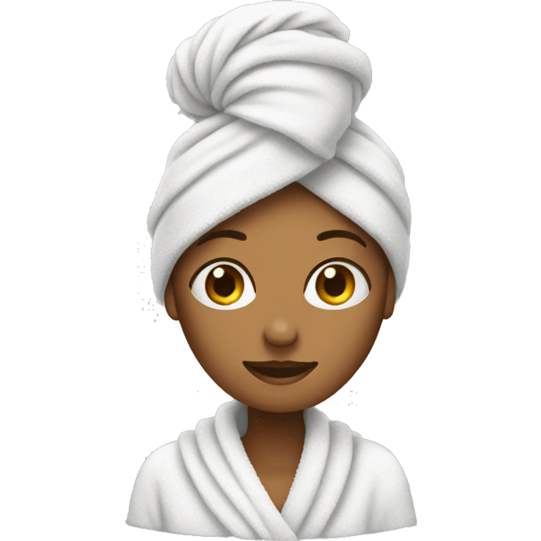 Woman with towel on head  emoji