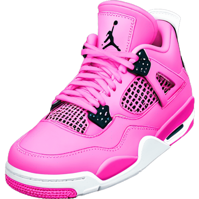 Jordan 4 pink with small pink bow on the back  emoji