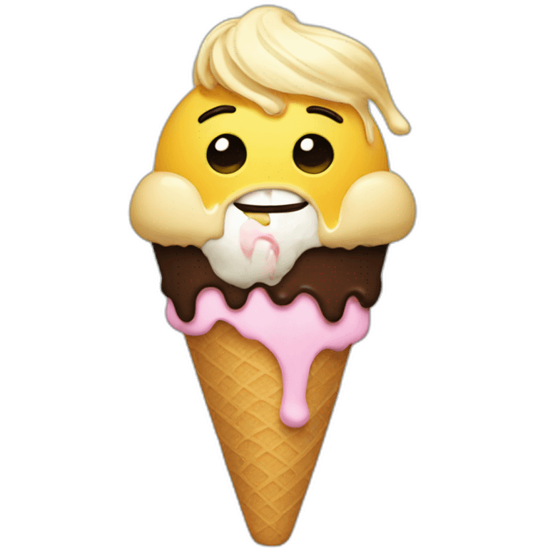 Donald trump with an ice cream\ emoji