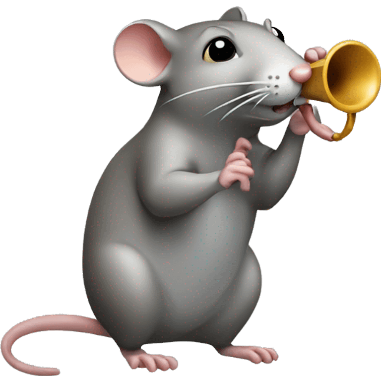 rat playing whistle emoji