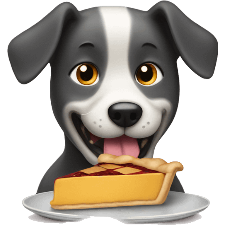 Dog eating pie emoji