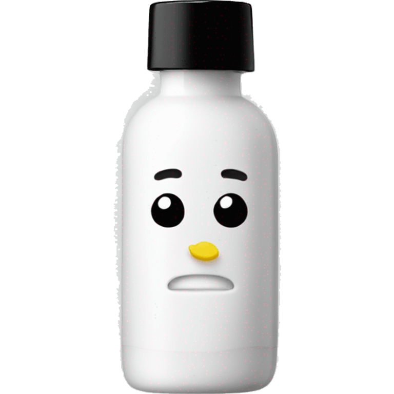 tiny facial exfoliant bottle with label emoji