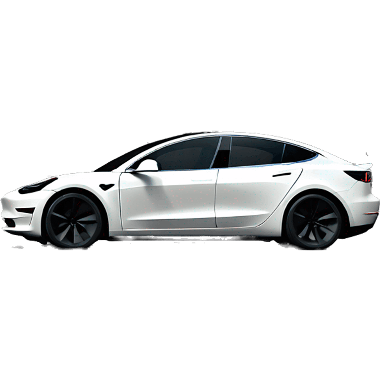 white tesla model 3 performance 2023 side view emoji