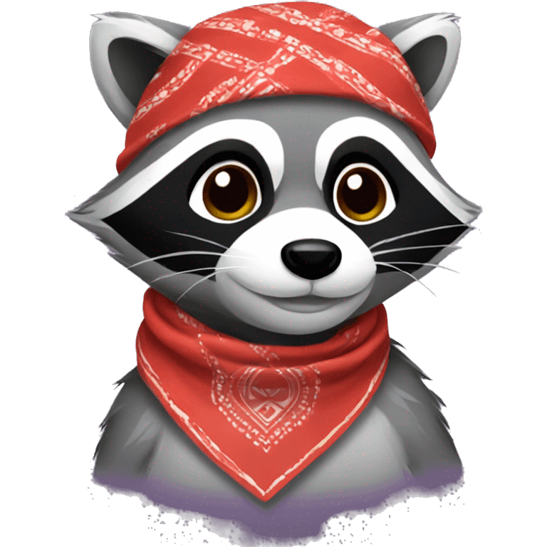 Raccoon with a bandana on  emoji