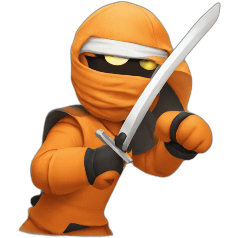 Orange ninja with white eyes emoji