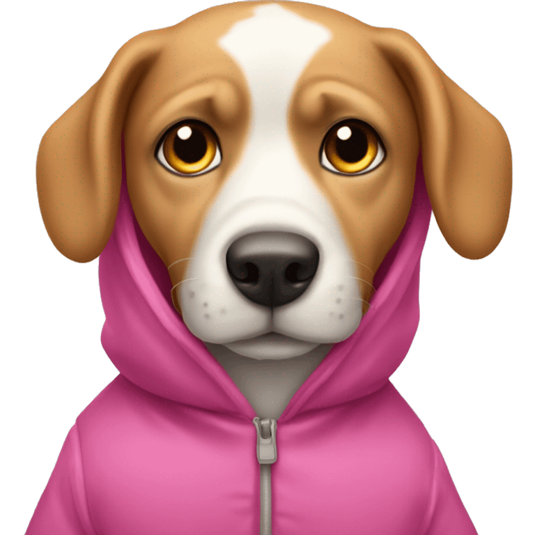 Perro con abrigo rosa emoji