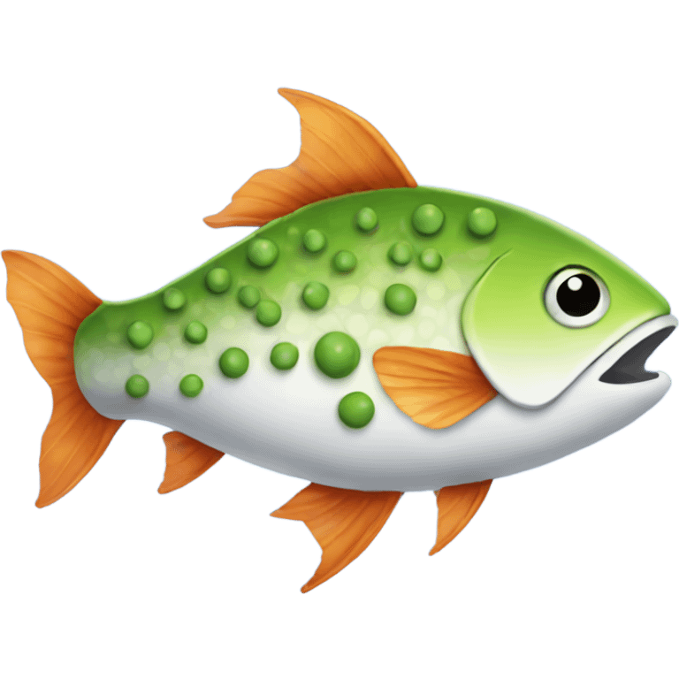 Fish eating peas emoji