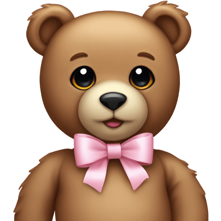 teddy bear with pastel pink bow emoji