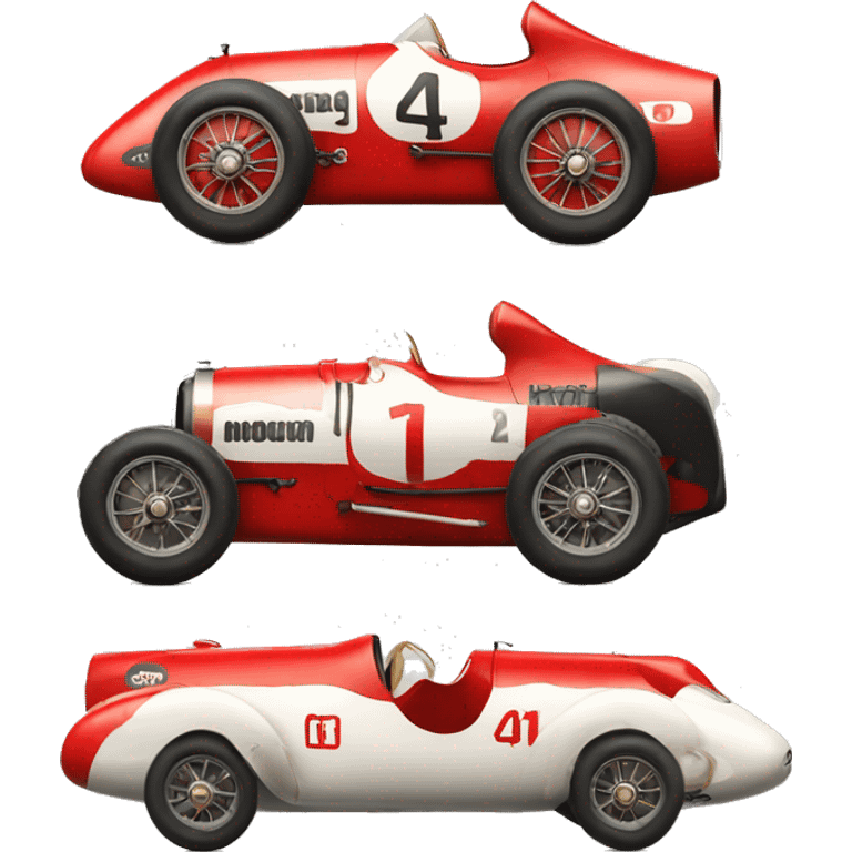 red vintage racing car emoji