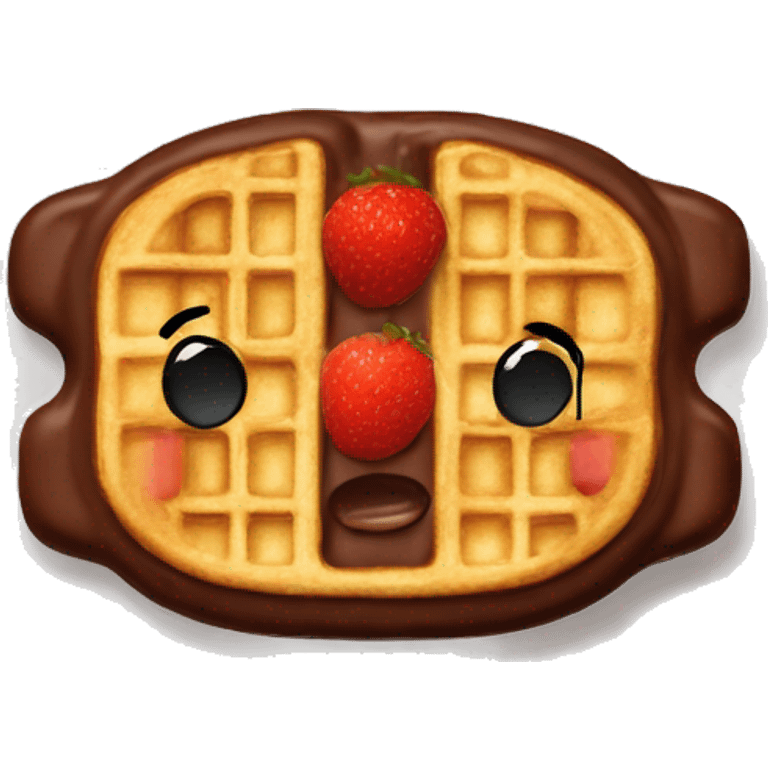 Chocolate and strawberry toaster waffle emoji