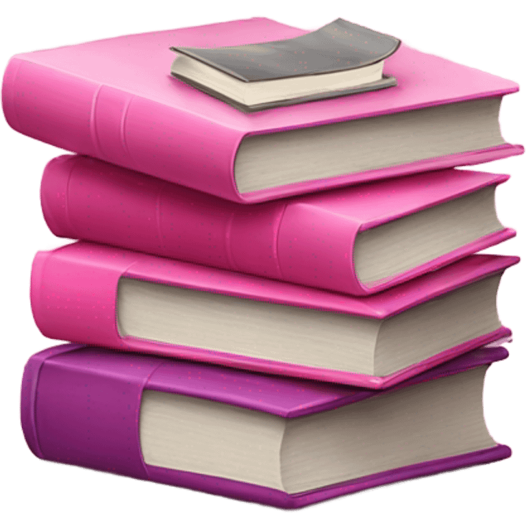 books on top of each other in pink shades emoji