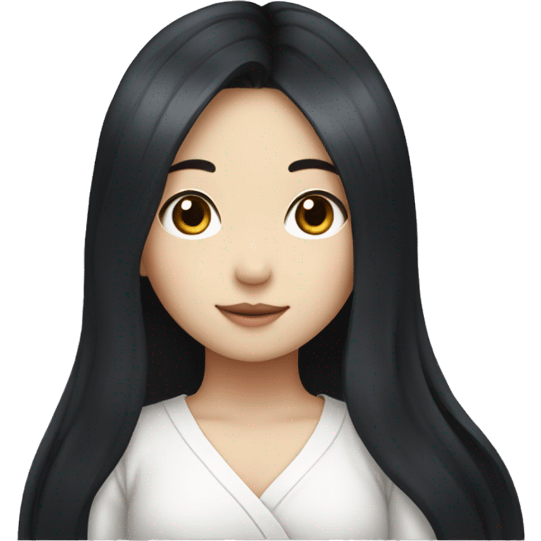 Korean girl with very long black hair emoji