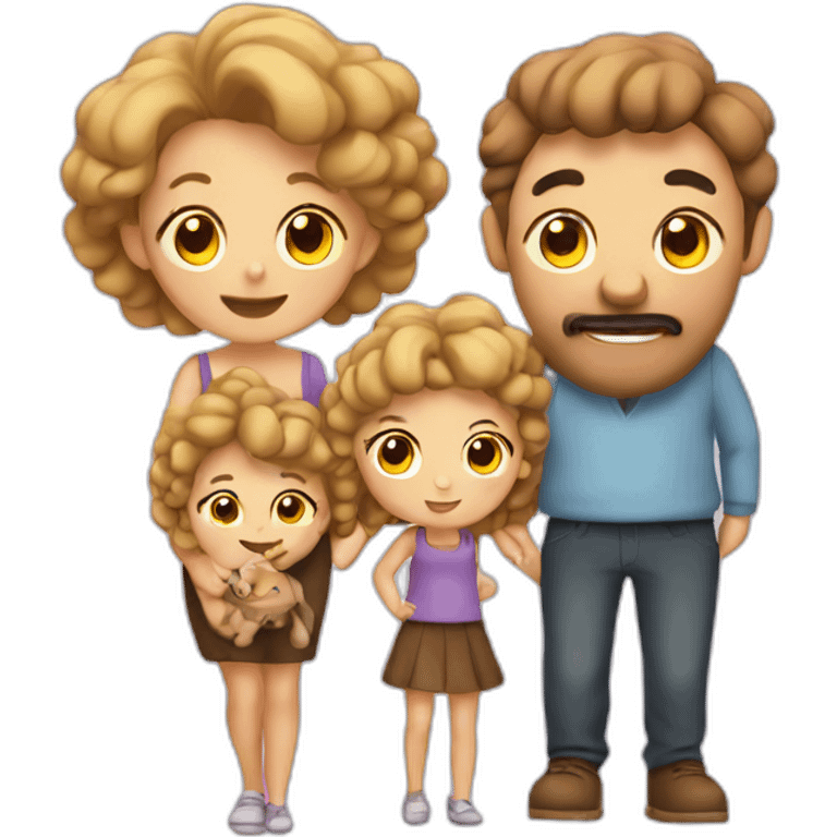 poo family with dad, mum and girl emoji