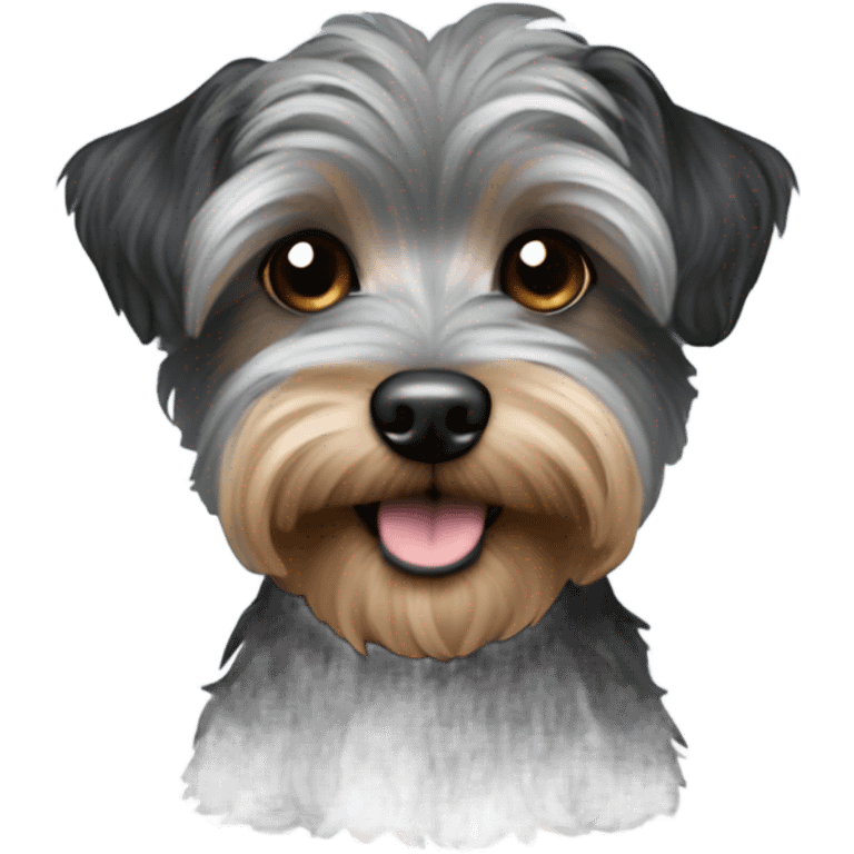 Grey and black yorkiepoo emoji