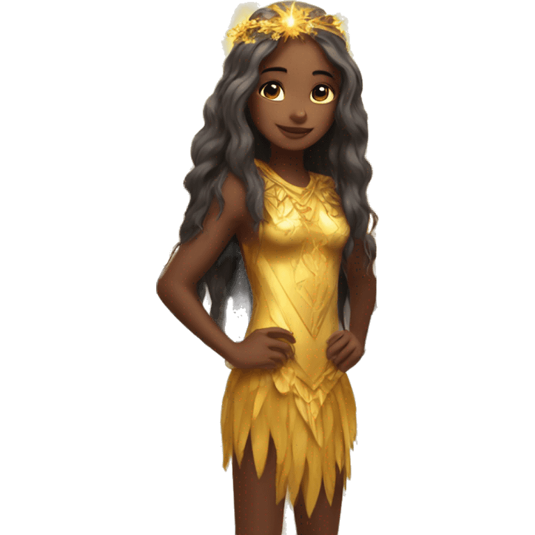 big wings, sun, gold, Beautiful, fairy, long hair emoji