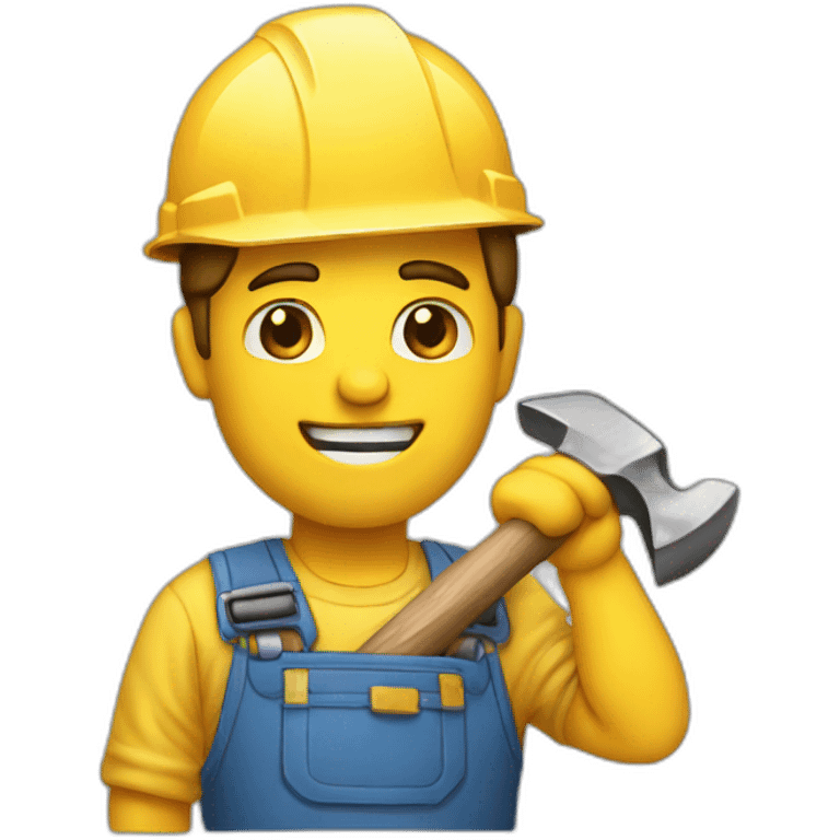 A builder with a hammer emoji