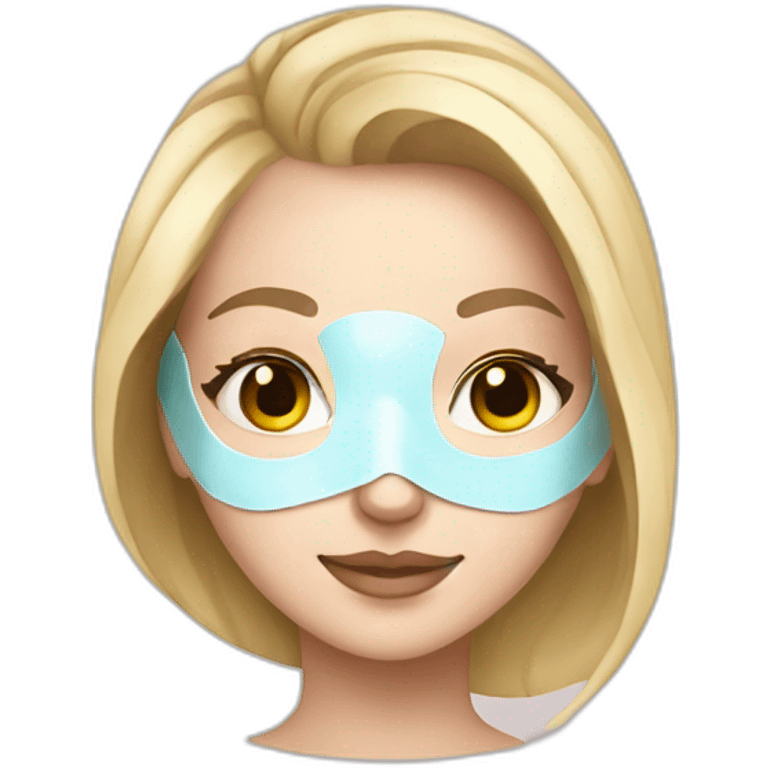 white girl with spa mask relaxing emoji