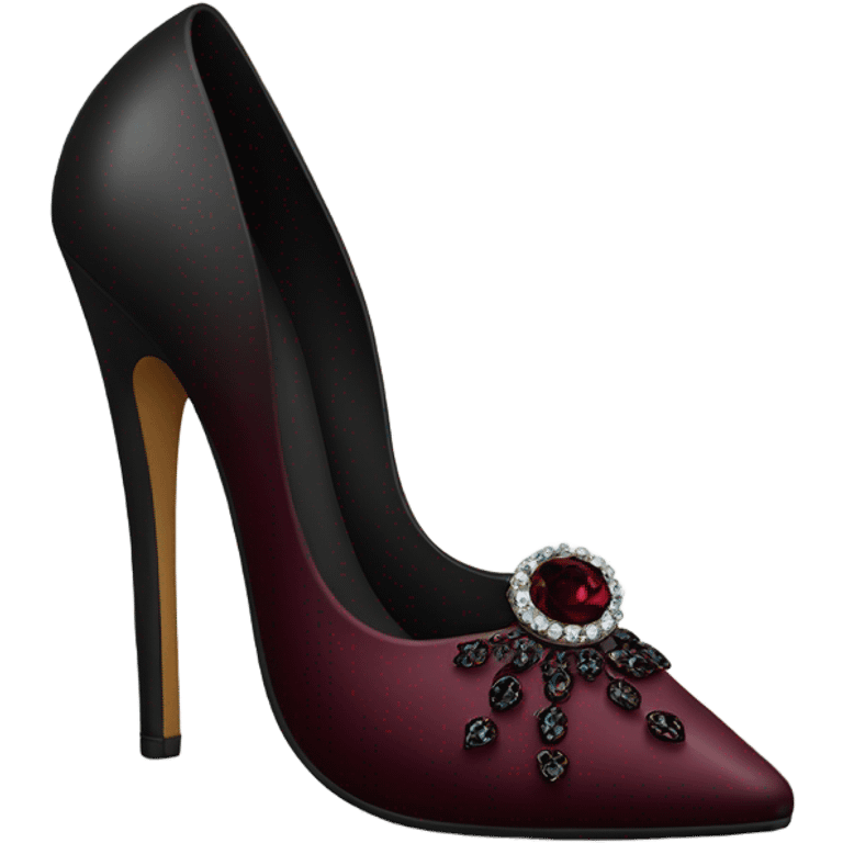 Black heels with Burgundy diamond without points emoji