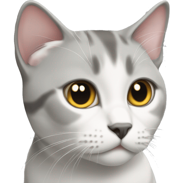 Gray and White British short hair cat emoji